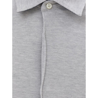 Corneliani Gray Cotton Dress Shirt