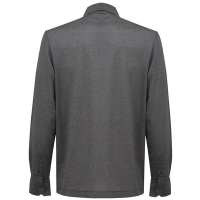 Canali Gray Cotton Pattern Shirt