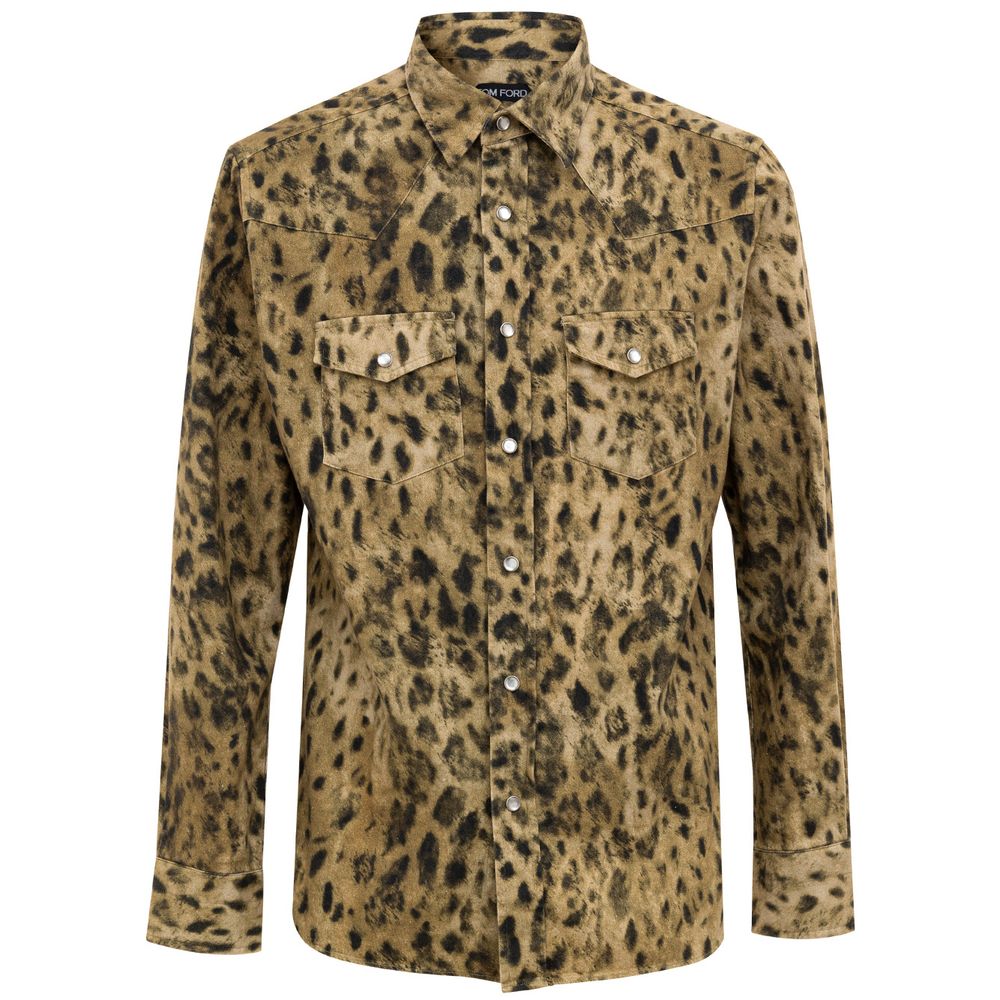Tom Ford Beige Cotton Pattern Shirt