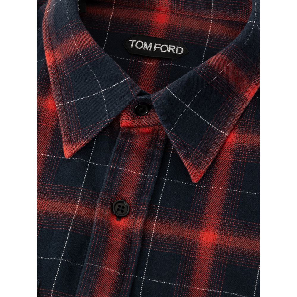 Tom Ford Bicolor Linen Pattern Shirt