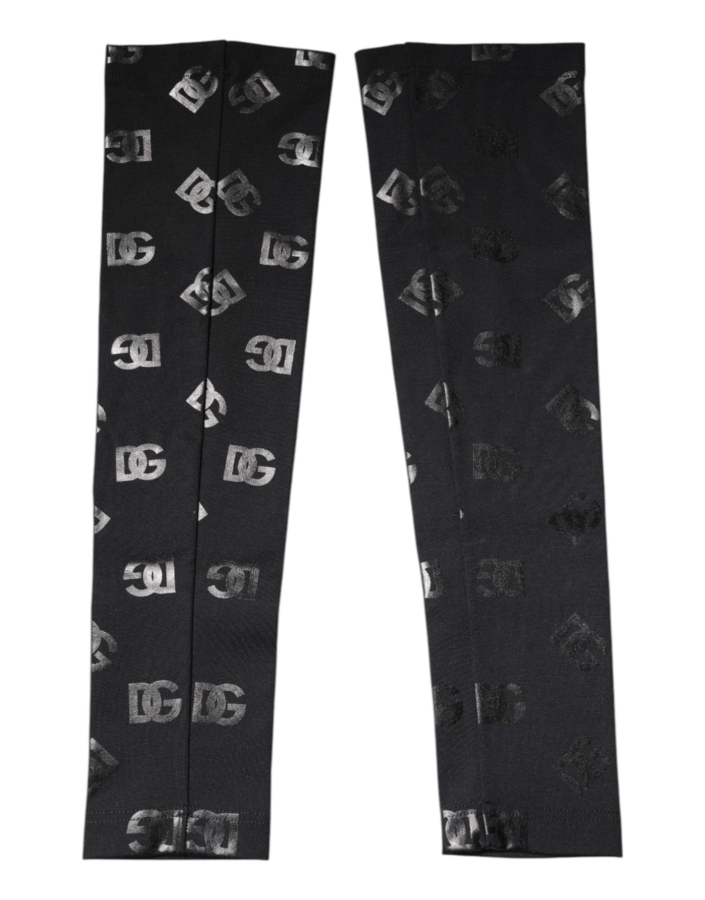 Dolce & Gabbana Black DG Logo Monogram Wool Stretch Arm Sleeves