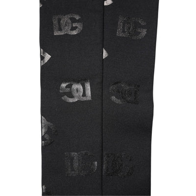 Dolce & Gabbana Black DG Logo Monogram Wool Stretch Arm Sleeves