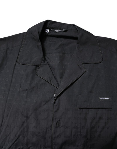 Dolce & Gabbana Black Cotton Men Pajama Set Sleepwear