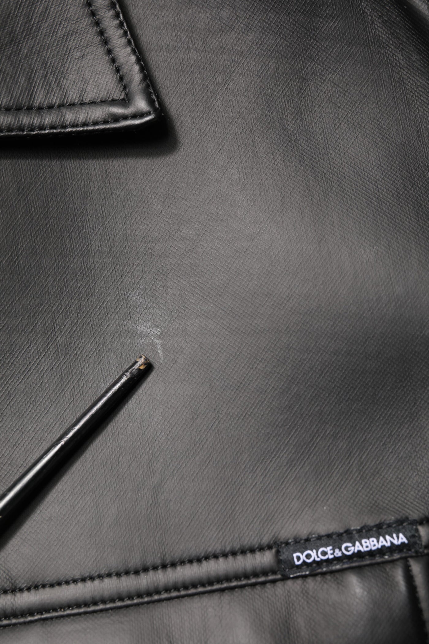 Dolce & Gabbana Black Polyester Button Down Biker Jacket