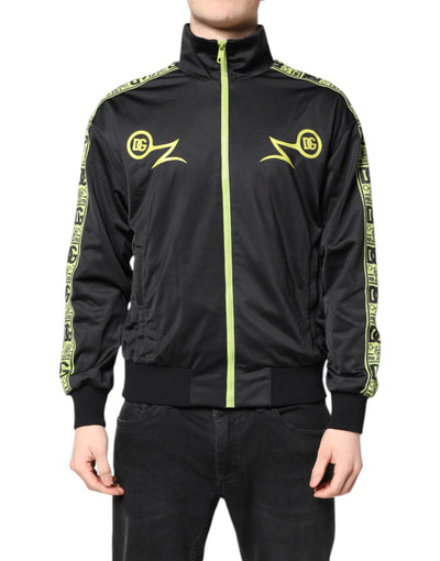 Dolce & Gabbana Black Logo Turtleneck Zip Bomber Jacket