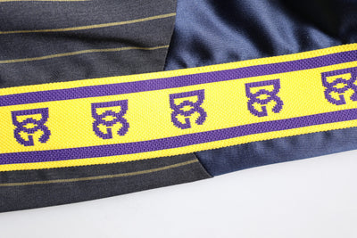 Dolce & Gabbana Black Striped Logo Full Zip Bomber Jacket