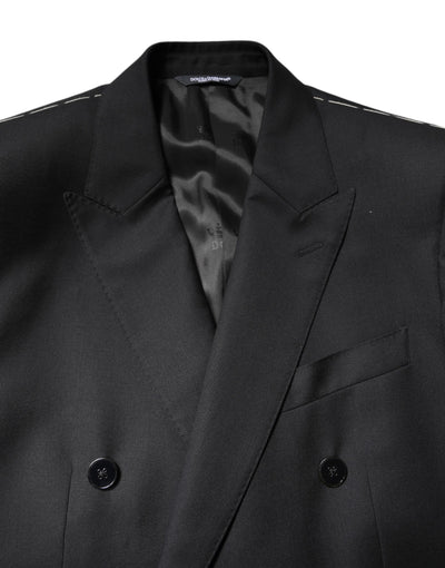 Dolce & Gabbana Black MARTINI Double Breasted Coat Blazer
