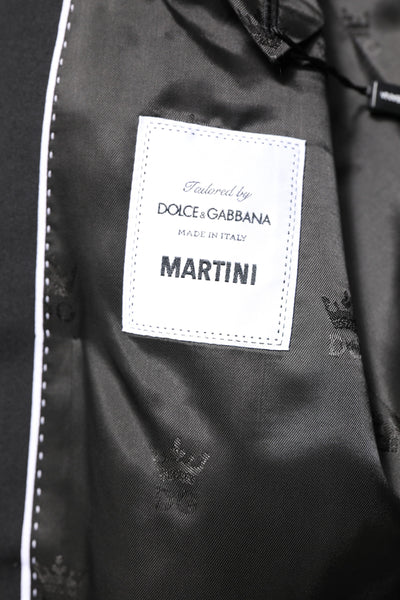 Dolce & Gabbana Black MARTINI Double Breasted Coat Blazer