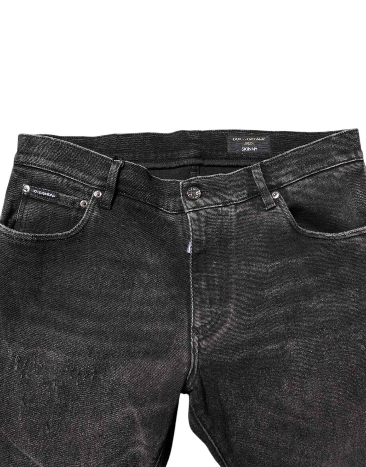 Dolce & Gabbana Gray Washed Cotton Skinny Denim Jeans