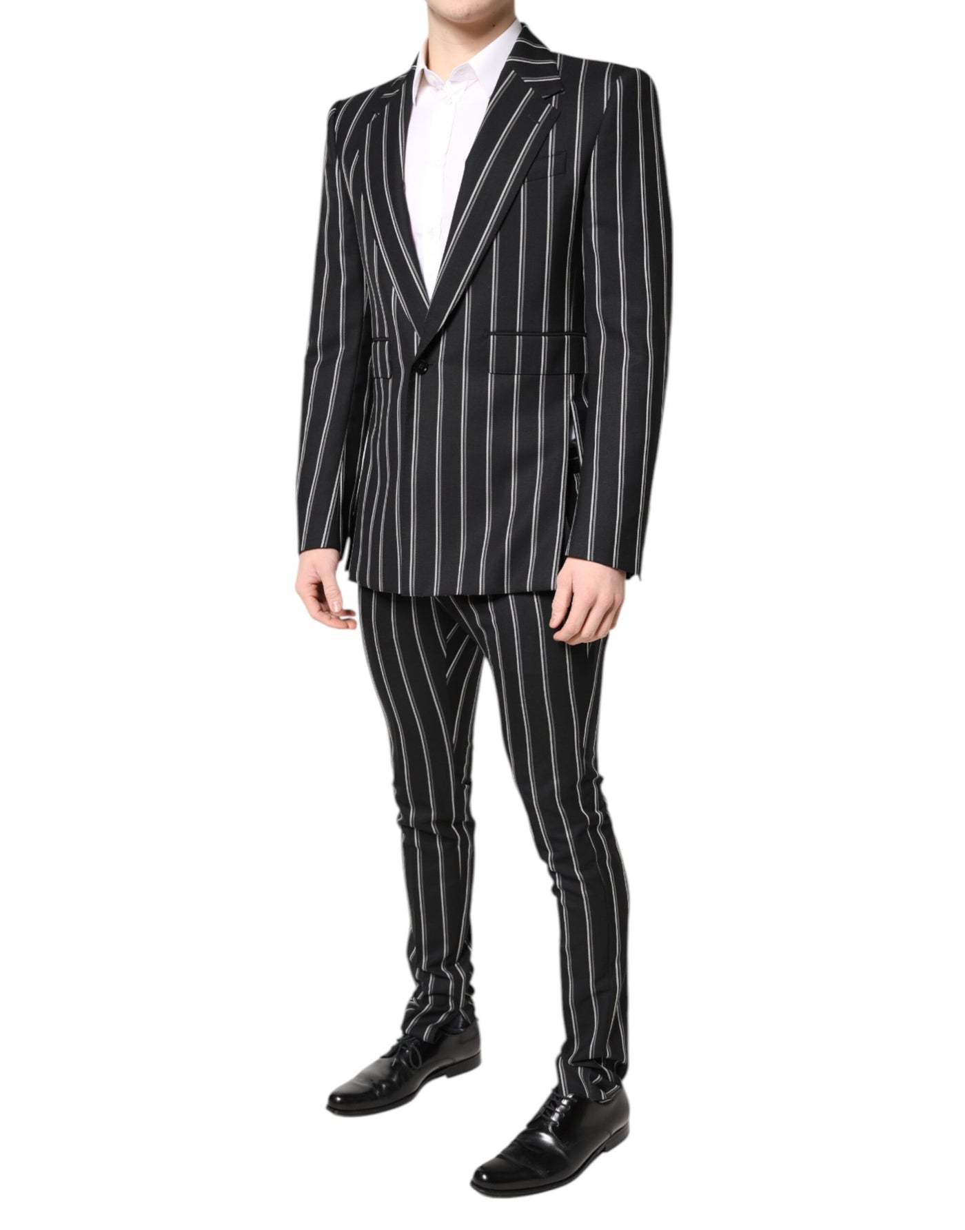 Dolce & Gabbana Black Striped SICILIA Formal 2 Piece Suit