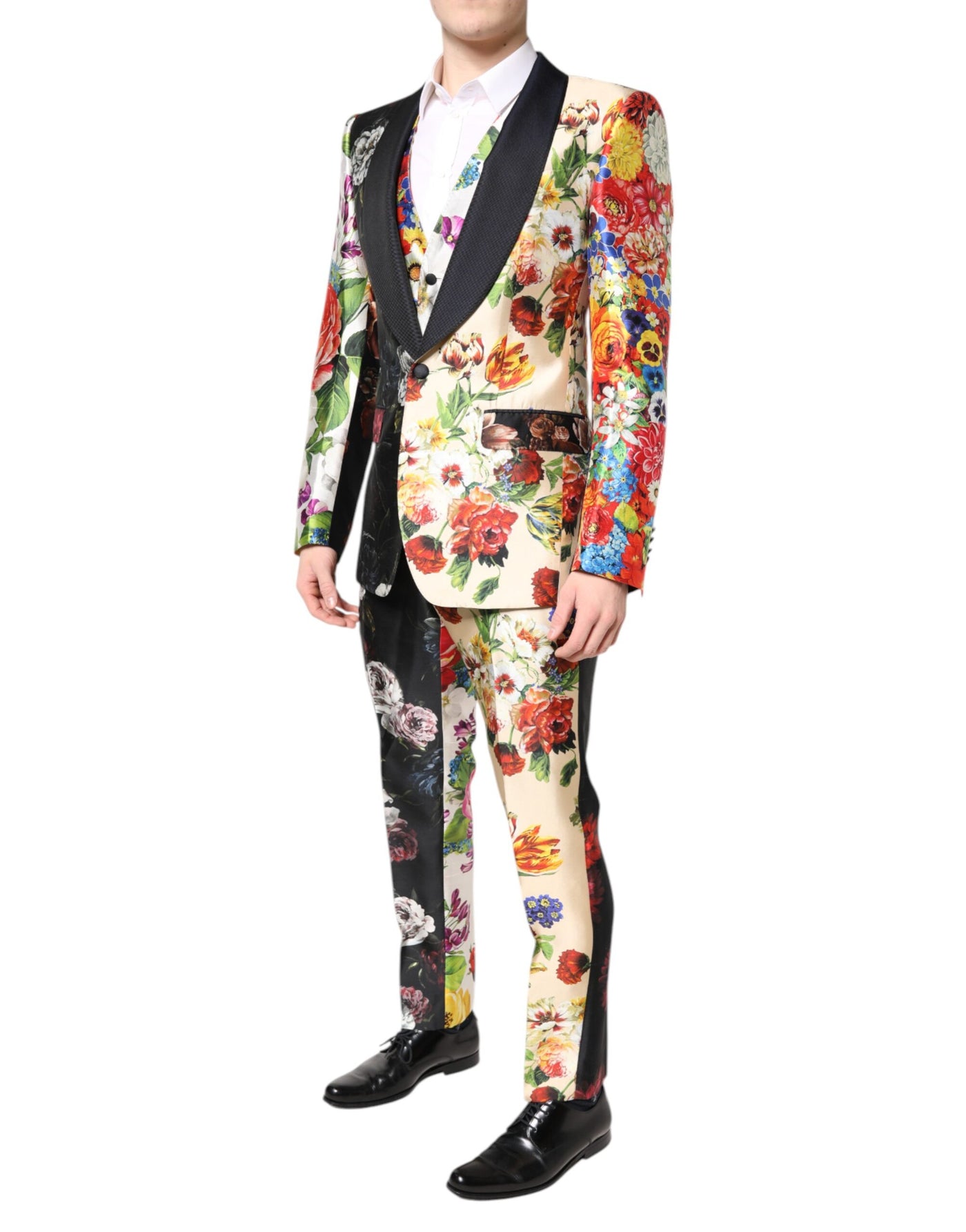Dolce & Gabbana Multicolor Floral SICILIA Silk 3 Piece Suit