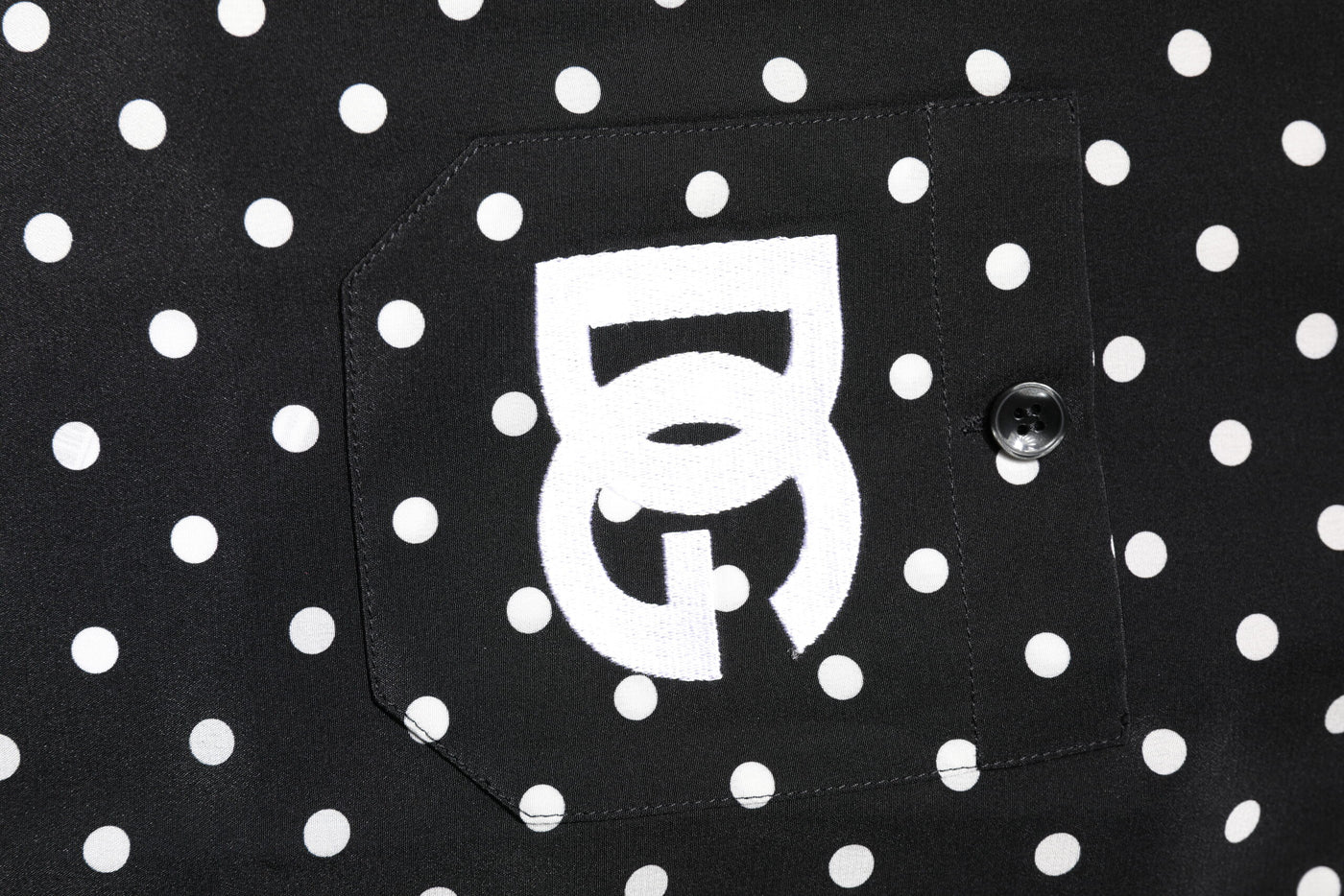 Dolce & Gabbana Black Polka Dot Short Sleeves Casual Shirt