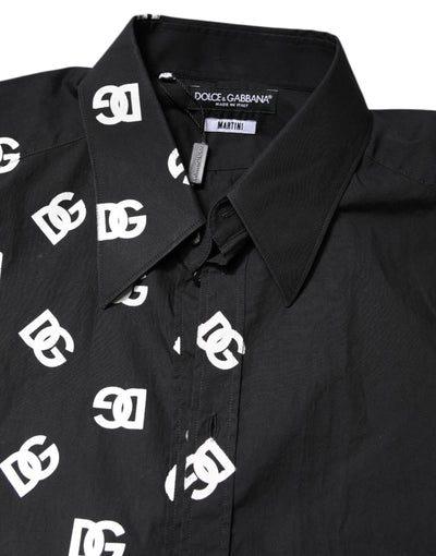 Dolce & Gabbana Black DG Logo Cotton MARTINI Dress Shirt