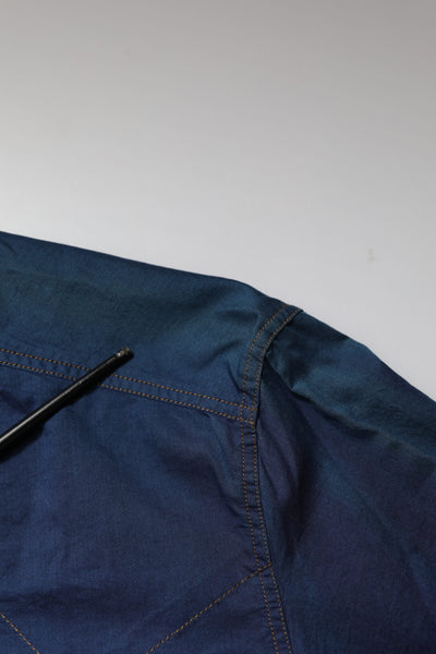 Dolce & Gabbana Blue Cotton GOLD Long Sleeves Casual Shirt