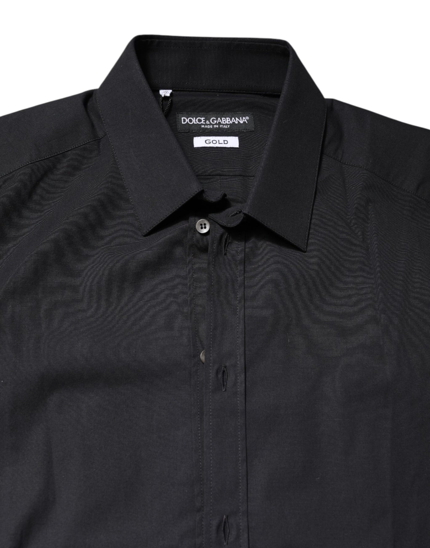 Dolce & Gabbana Black GOLD Cotton Long Sleeves Dress Shirt