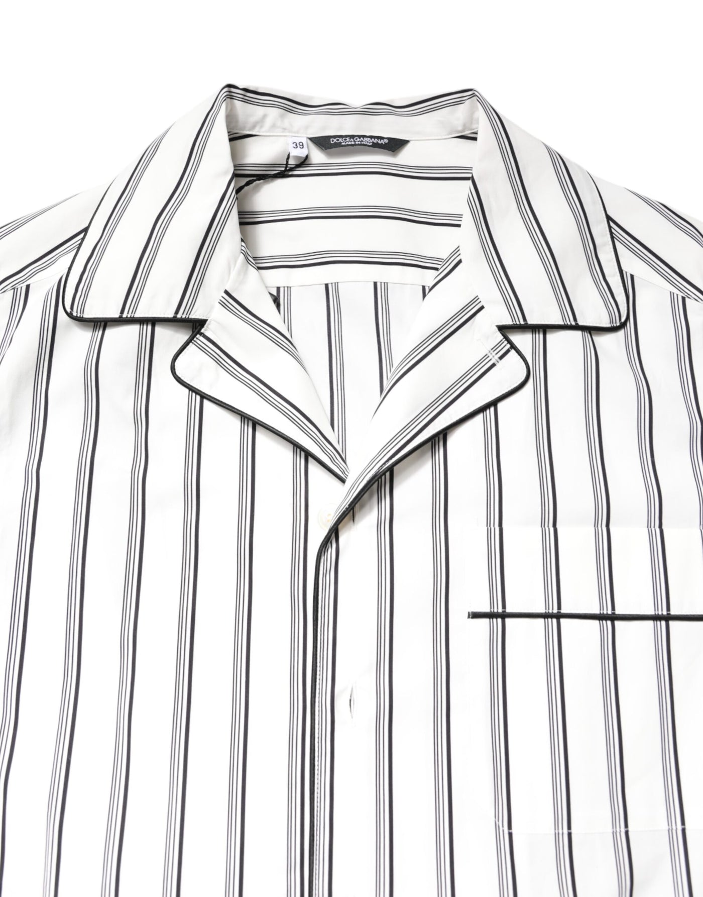 Dolce & Gabbana White Stripes Lounge Pajama Sleepwear Shirt