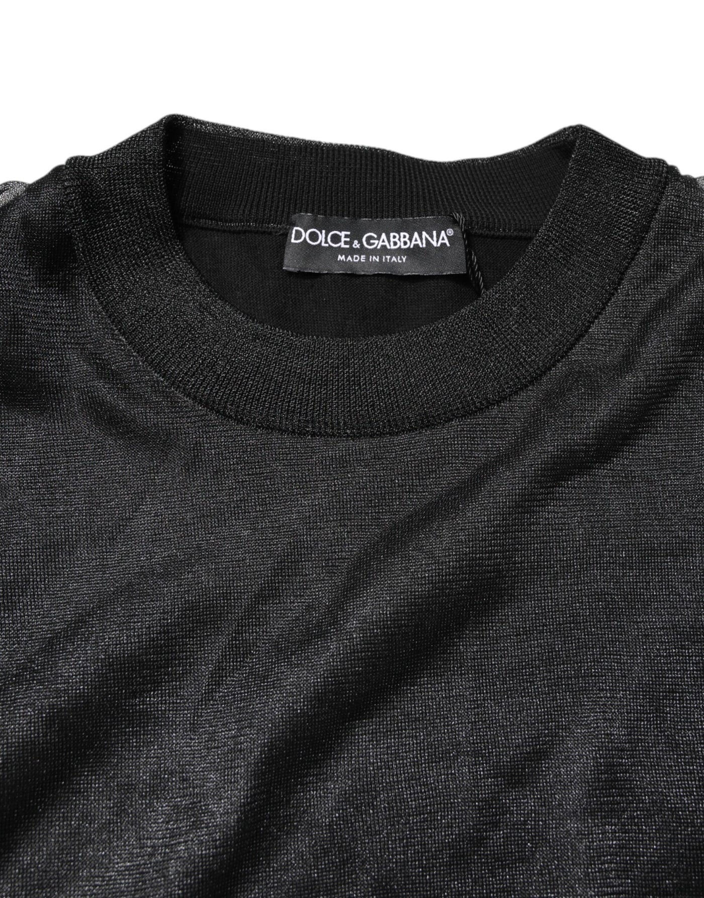 Dolce & Gabbana Black Logo Knitted Crewneck Pullover Sweater