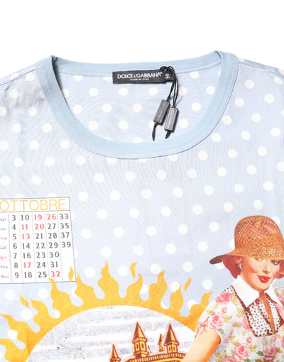 Dolce & Gabbana Light Blue Graphic Print Short Sleeve T-shirt