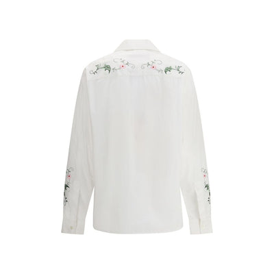 Baziszt White Cotton Pattern Shirt