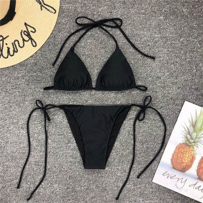 Bathing Suit Monokini String V-neck Bikini Push Up Summer Color