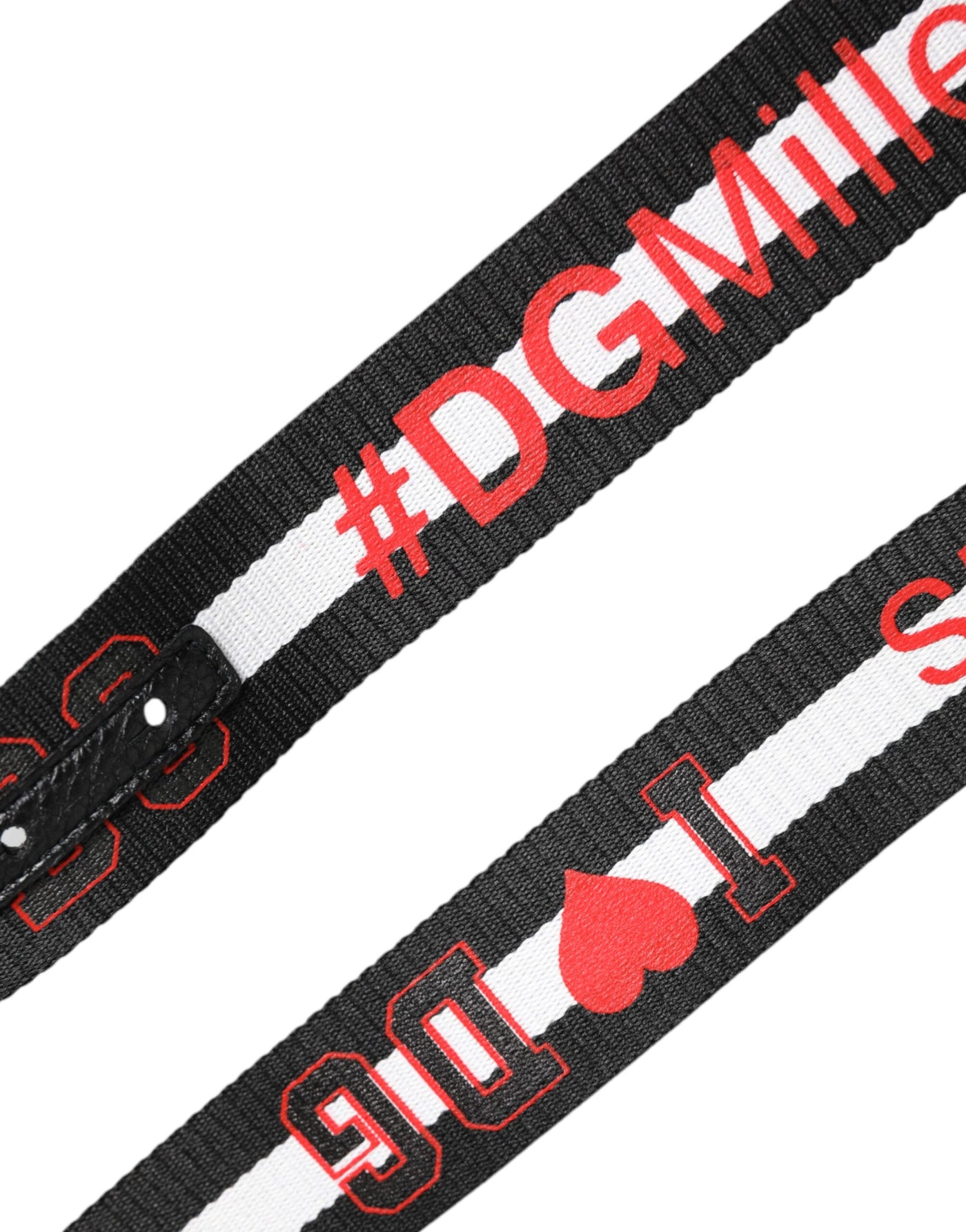Dolce & Gabbana Black Cotton Logo Print DG Buckle Belt