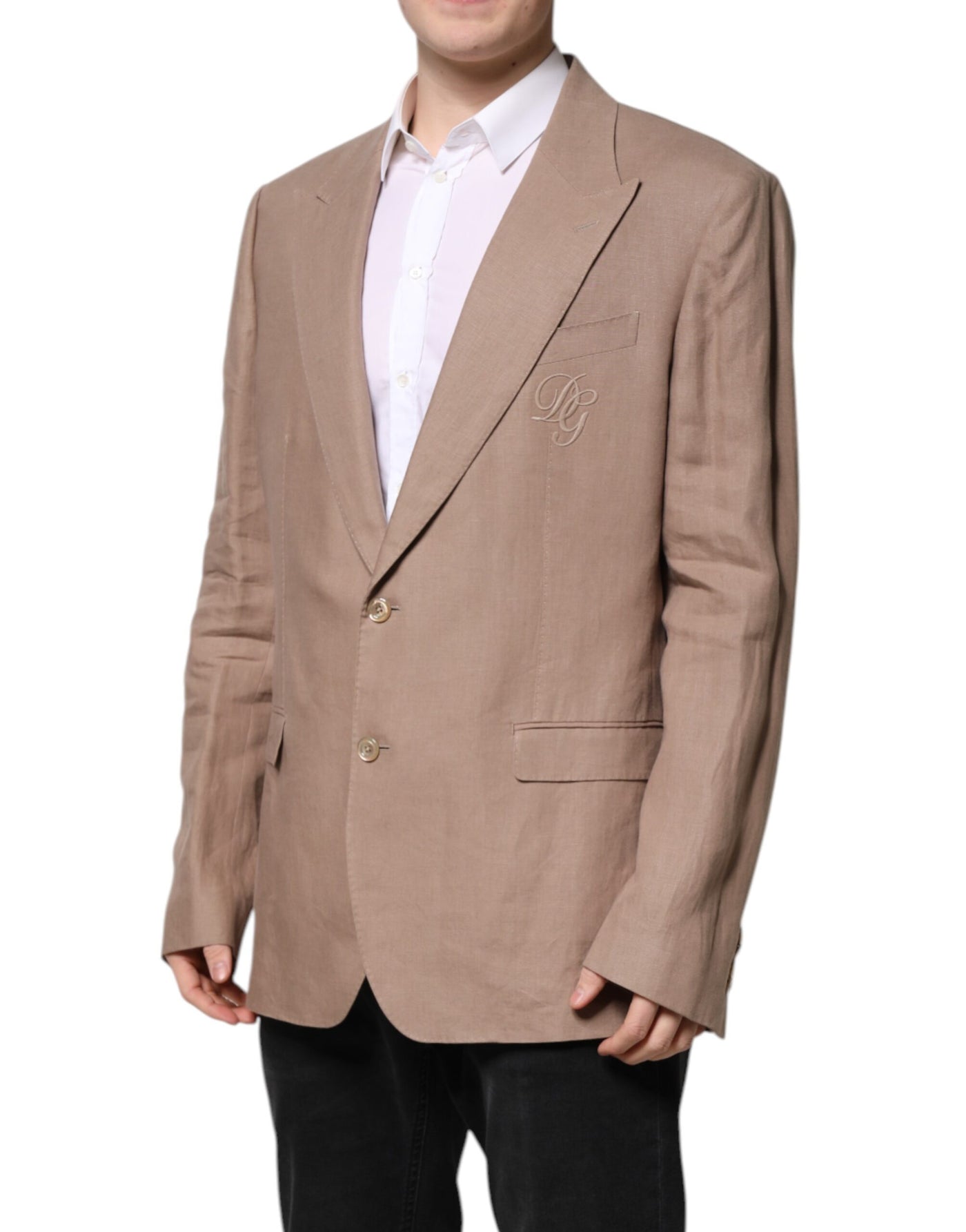 Dolce & Gabbana Beige TAORMINA Single Breasted Coat Blazer