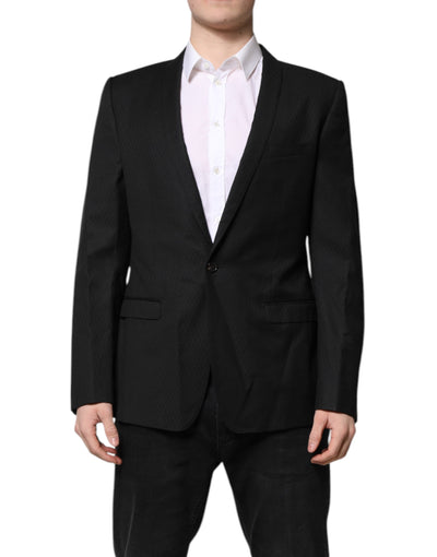 Dolce & Gabbana Black GOLD Single Breasted Suit Coat Blazer