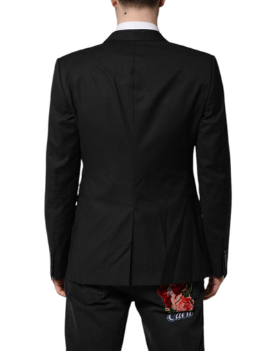 Dolce & Gabbana Black GOLD Single Breasted Suit Coat Blazer