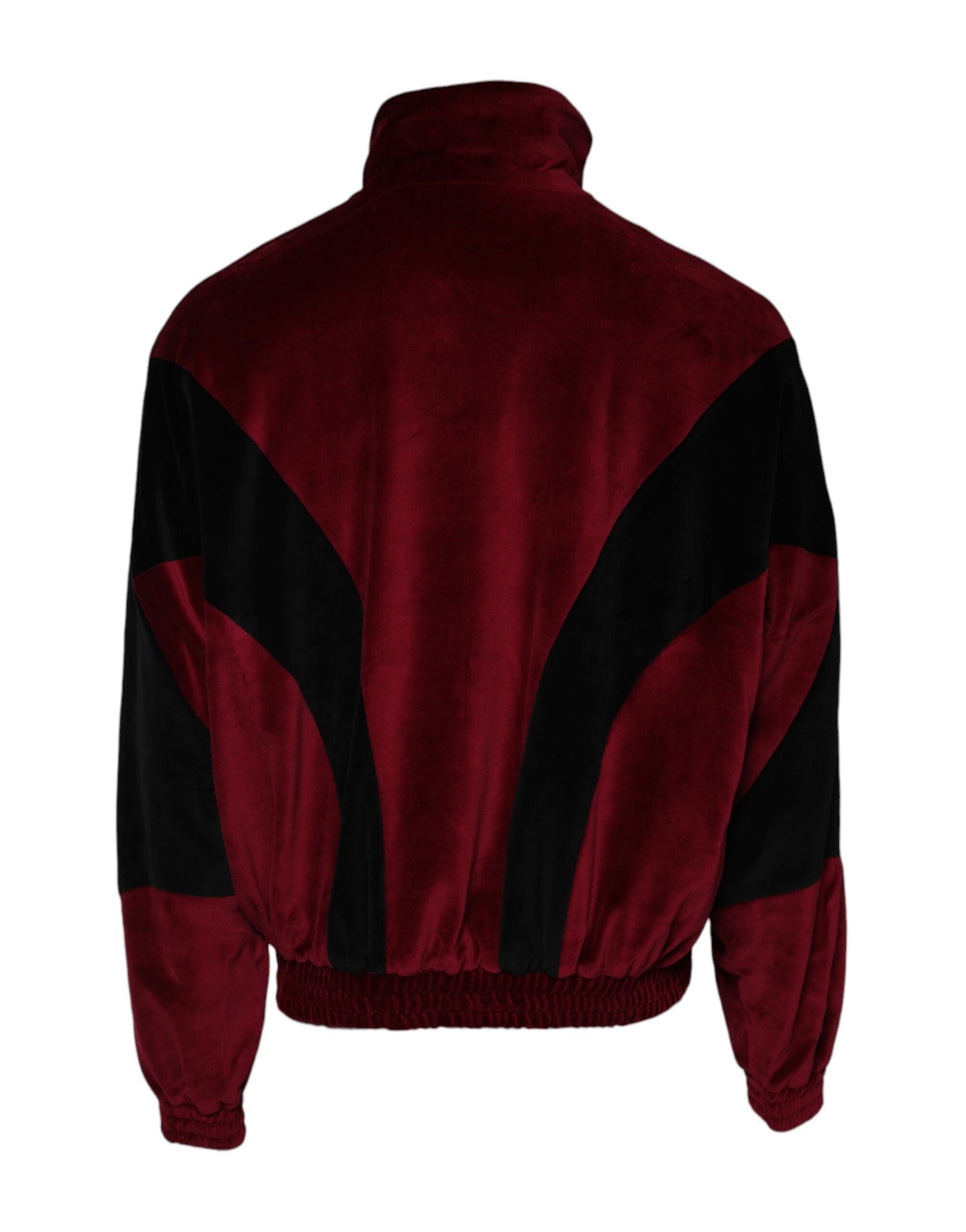 Dolce & Gabbana Red Black Cotton Logo FullZip Bomber Jacket