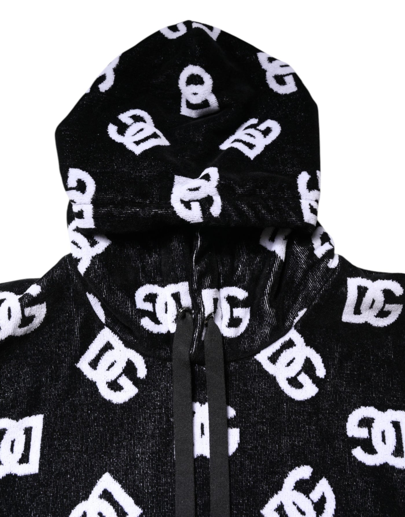 Dolce & Gabbana Black DG Cotton Hooded Sleeveless Sweater
