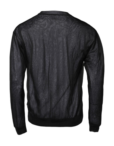 Dolce & Gabbana Black White Logo Knitted Pullover Sweater