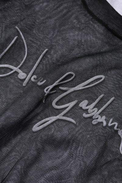 Dolce & Gabbana Black White Logo Knitted Pullover Sweater