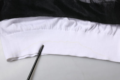 Dolce & Gabbana Black White Logo Knitted Pullover Sweater