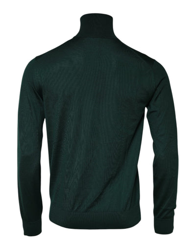 Dolce & Gabbana Green Cashmere Knitted Men Pullover Sweater