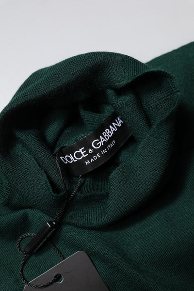 Dolce & Gabbana Green Cashmere Knitted Men Pullover Sweater