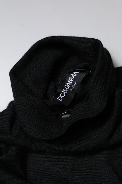 Dolce & Gabbana Black Cashmere Knitted Men Pullover Sweater