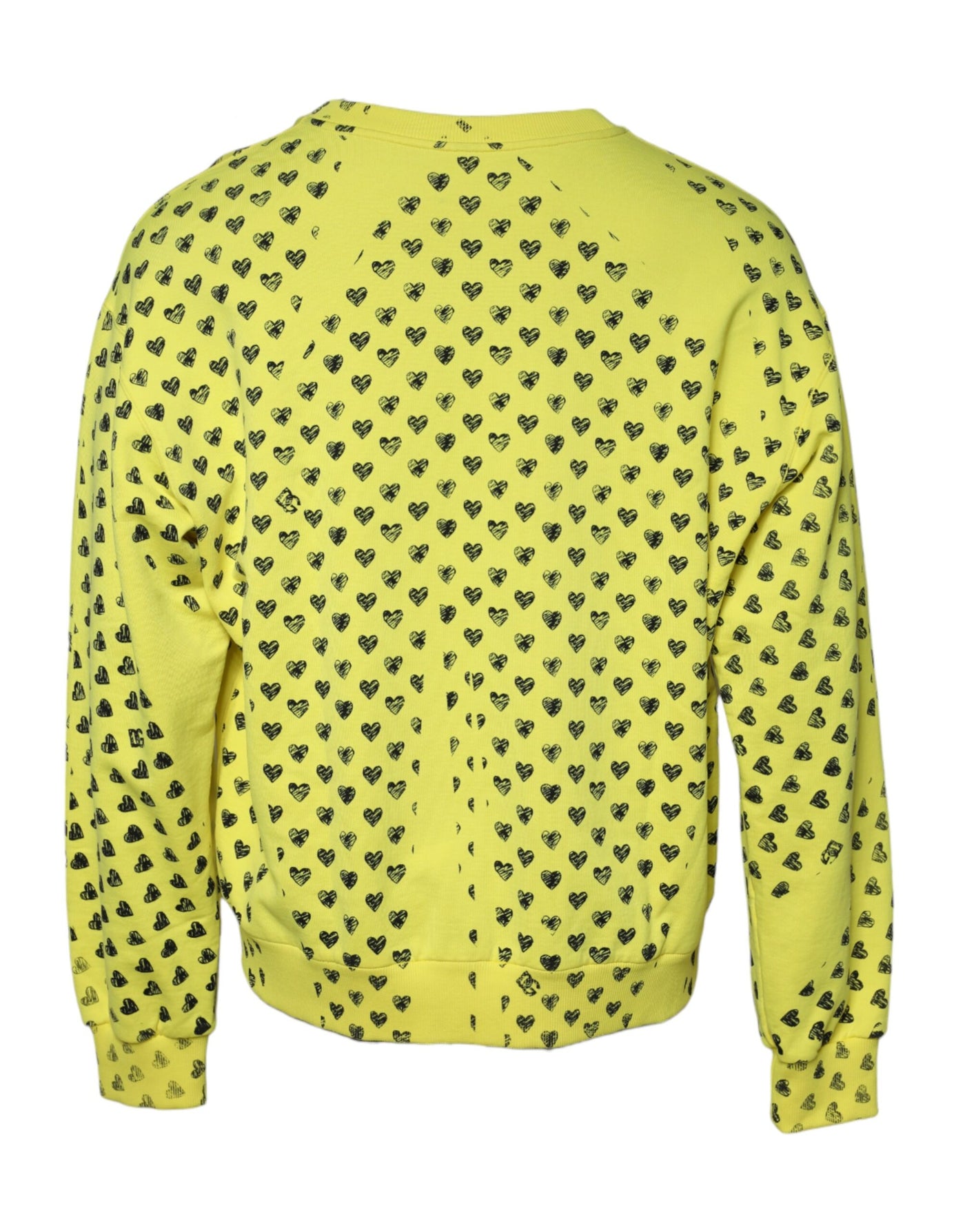Dolce & Gabbana Yellow Heart Crew Neck Men Pullover Sweater