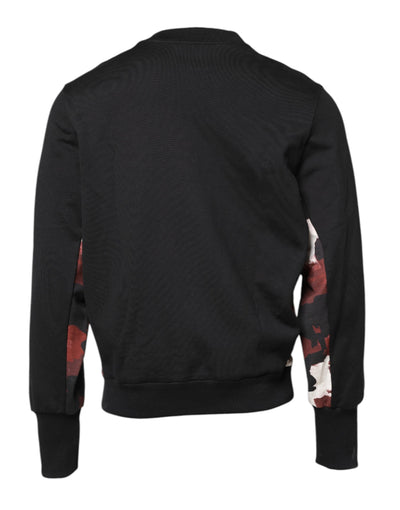 Dolce & Gabbana Black Embroidered Crew Neck Pullover Sweater