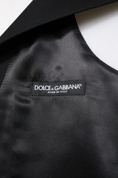 Dolce & Gabbana Black Wool Waistcoat Dress Formal Vest
