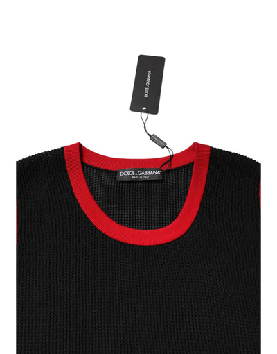 Dolce & Gabbana Black Cotton Slim Fit Round Neck T-shirt