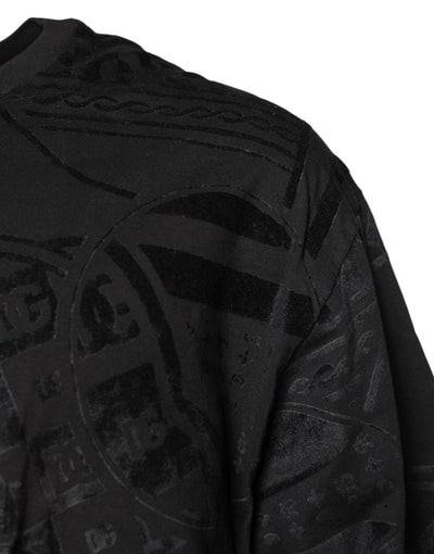 Dolce & Gabbana Black Cotton Bandana Logo Crew Neck T-shirt