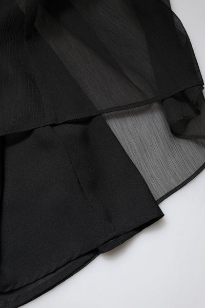 Marciano by Guess Black Tulle Pearl Sleeveless Long Gown Dress