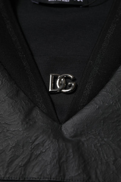 Dolce & Gabbana Black Cotton Short Sleeves V-neck T-shirt