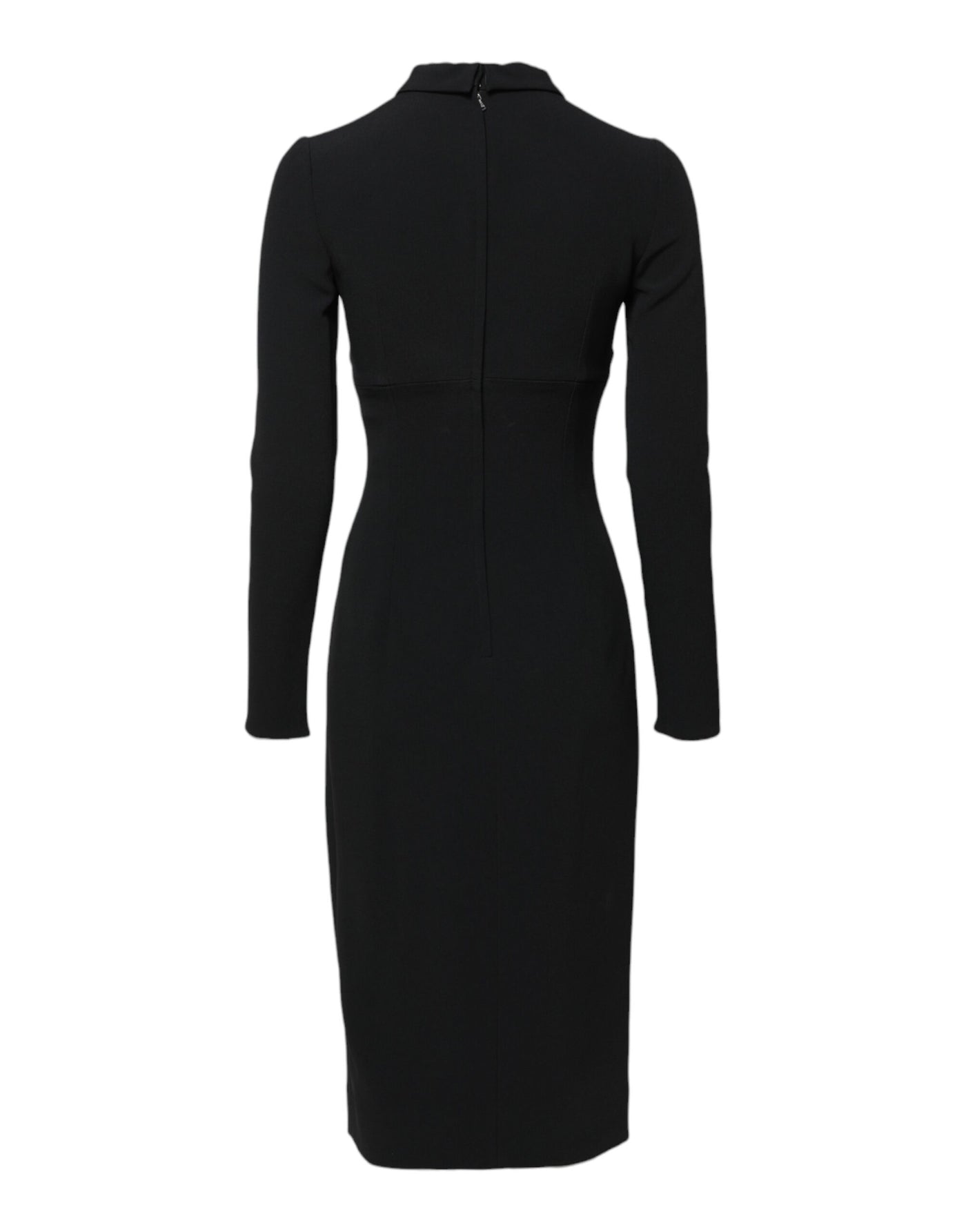 Dolce & Gabbana Black Long Sleeves Bodycon Sheath Midi Dress