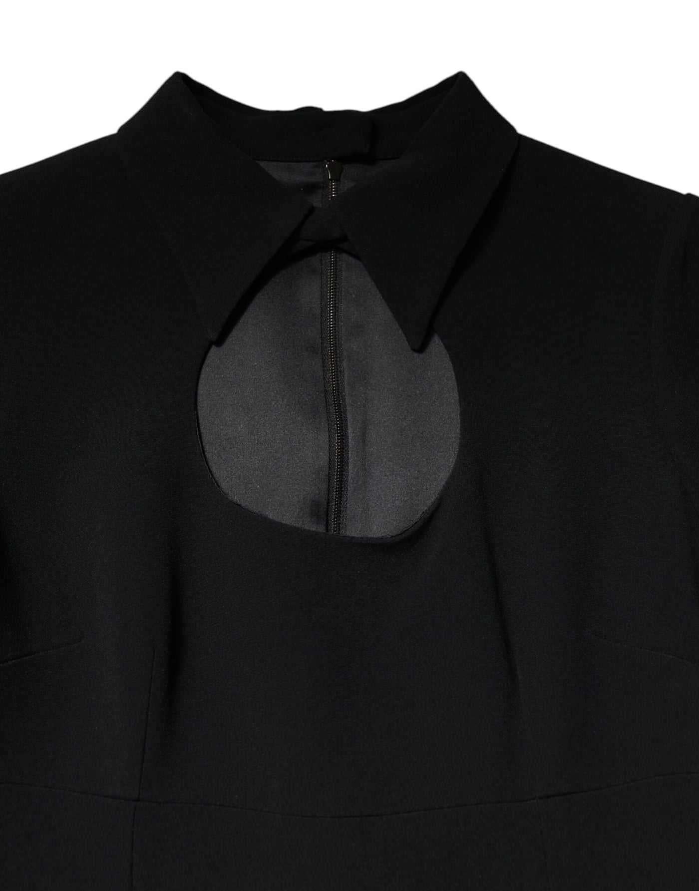 Dolce & Gabbana Black Long Sleeves Bodycon Sheath Midi Dress