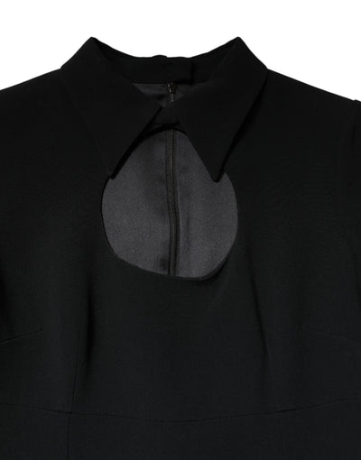 Dolce & Gabbana Black Long Sleeves Bodycon Sheath Midi Dress