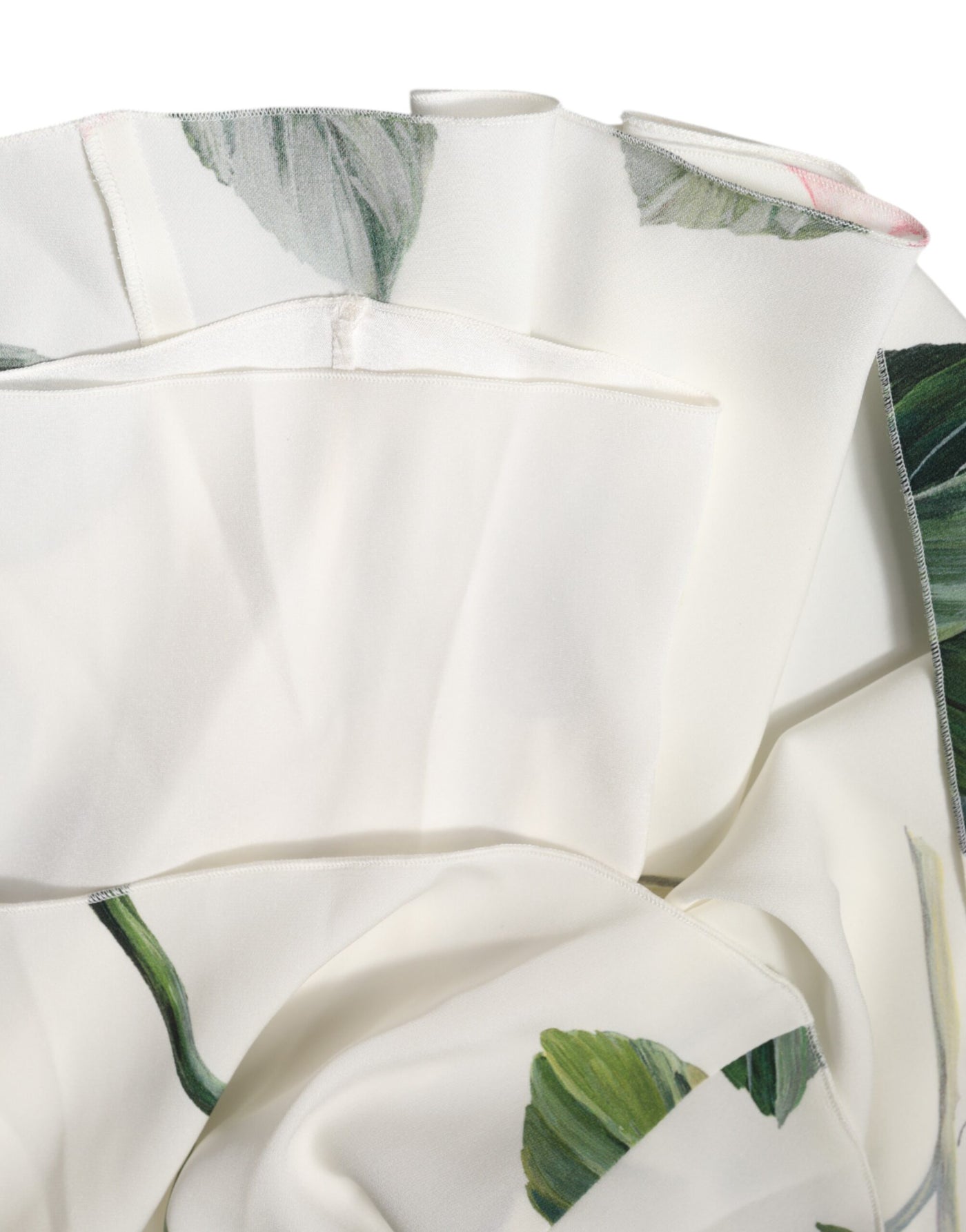 Dolce & Gabbana White Floral One Shoulder Sheath Midi Dress