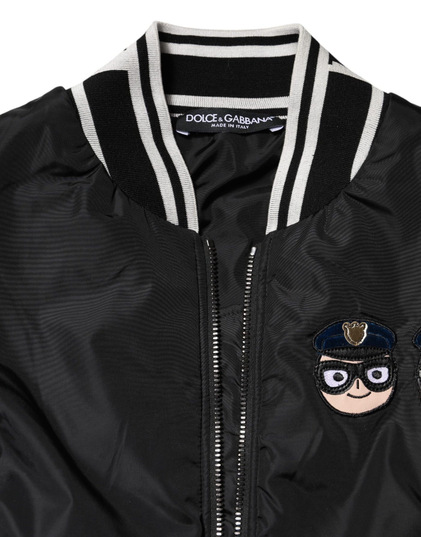 Dolce & Gabbana Black Nylon #DGFamily Full Zip Bomber Jacket
