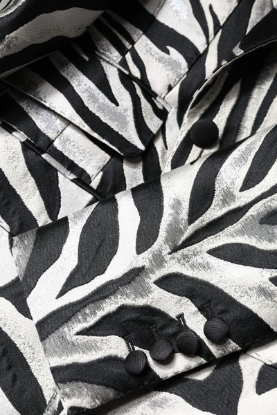 Dolce & Gabbana Black White Polyester Women Blazer Jacket