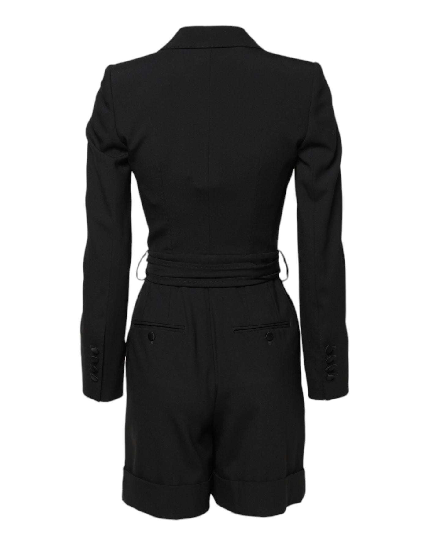 Dolce & Gabbana Black Wool Jumpsuit Dress Women Coat Jacket